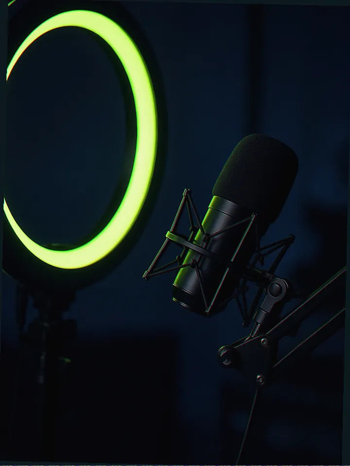 Ring light and mic — typical Instacam cam setup